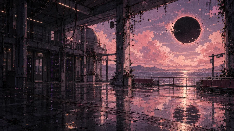 黒い太陽と、海を望む回廊